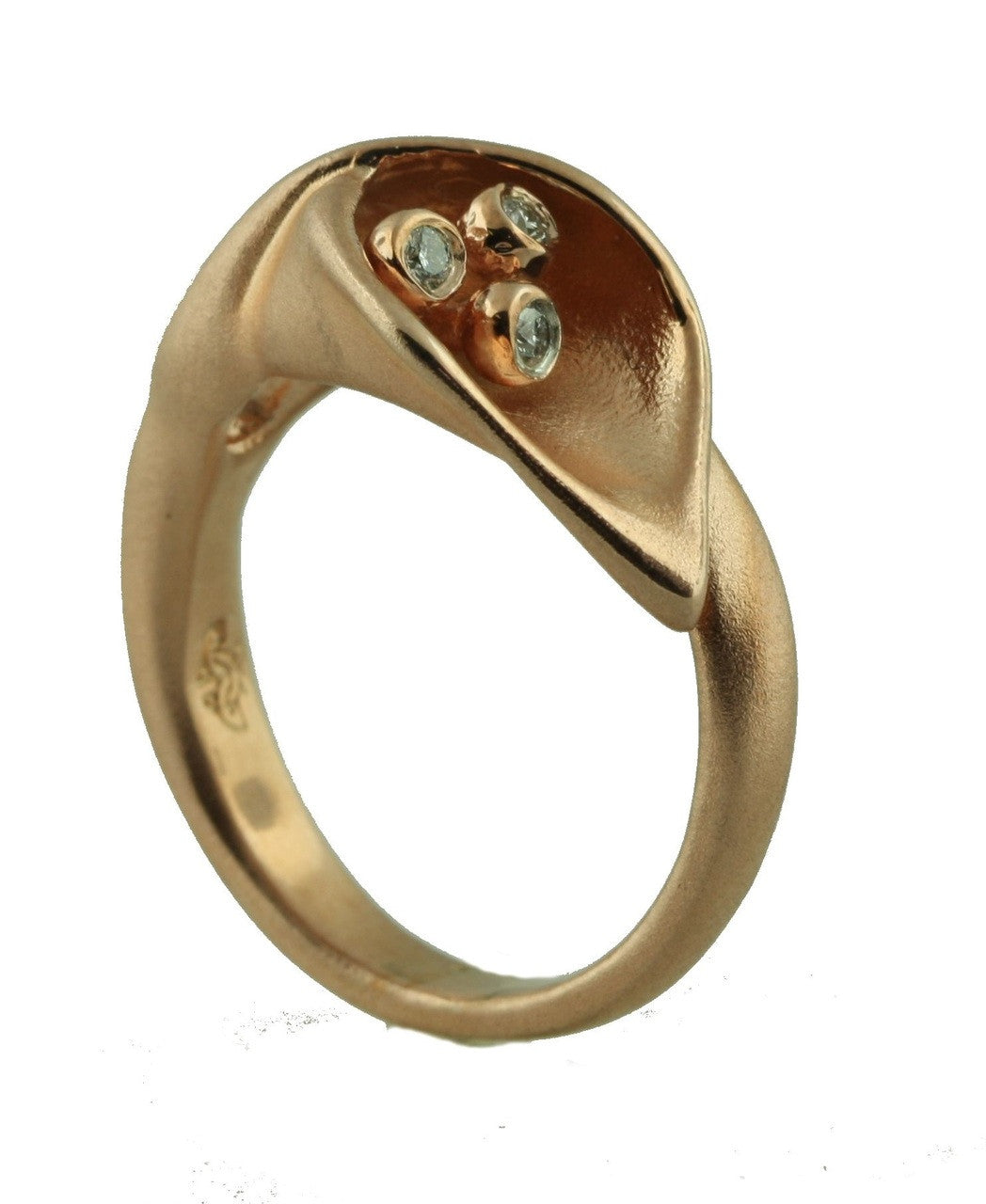 Calla Lily Ring-14K Gold with Diamond Center-9