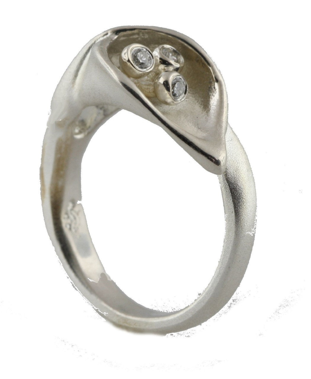 Calla Lily Ring-14K Gold with Diamond Center-1