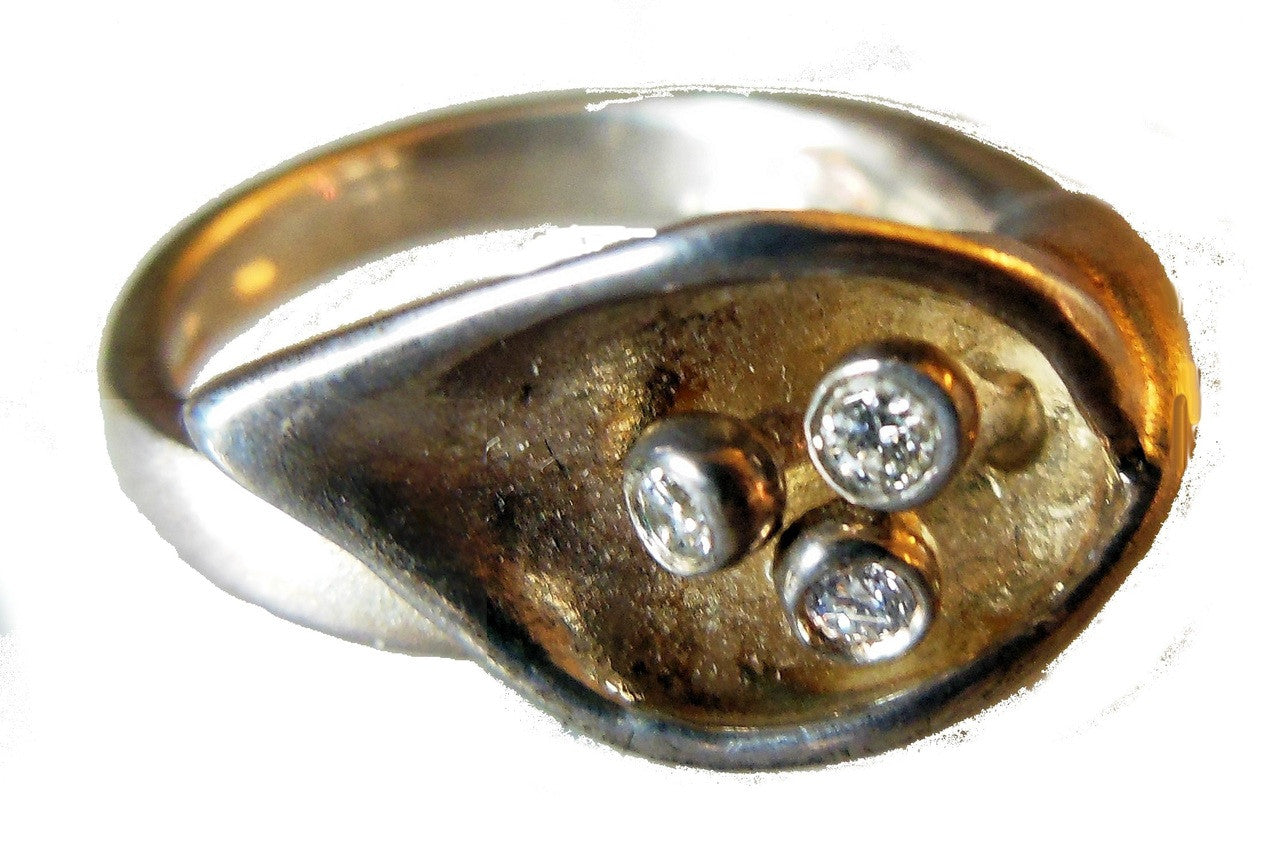 Calla Lily Ring-14K Gold with Diamond Center-8