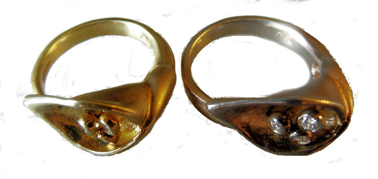 Calla Lily Ring-14K Gold with Diamond Center-3