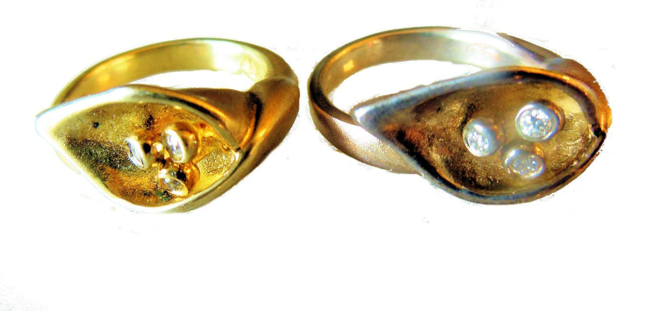 Calla Lily Ring-14K Gold with Diamond Center-10