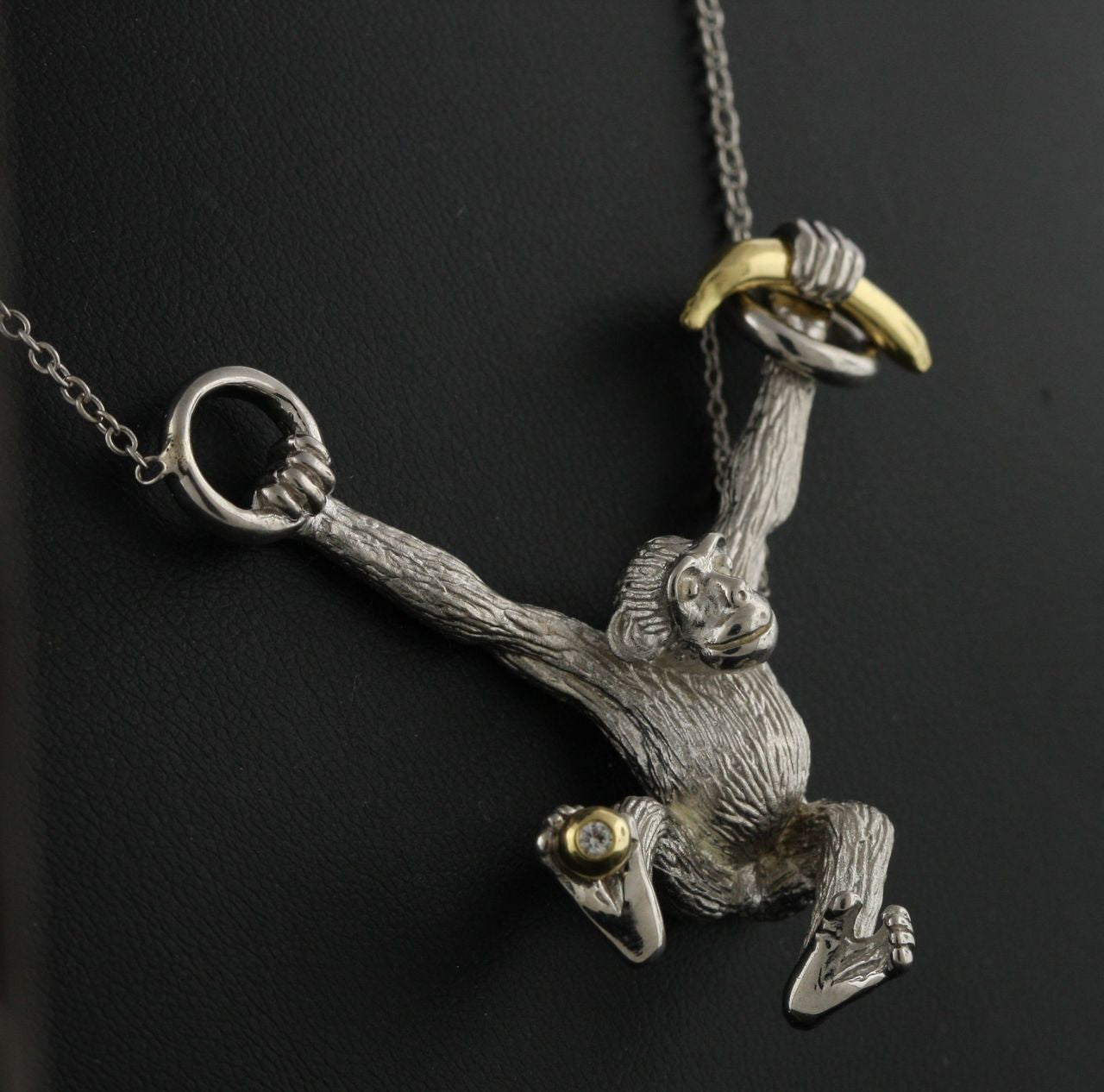 Drop the Banana- Banana stud earrings, Chimp Collection-14K gold-6