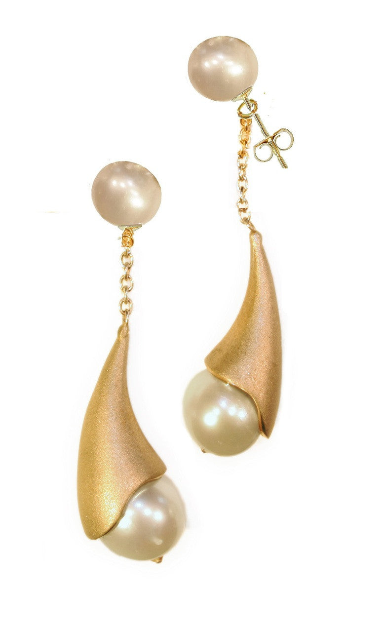 Pearl Drop Earrings-Cones-2