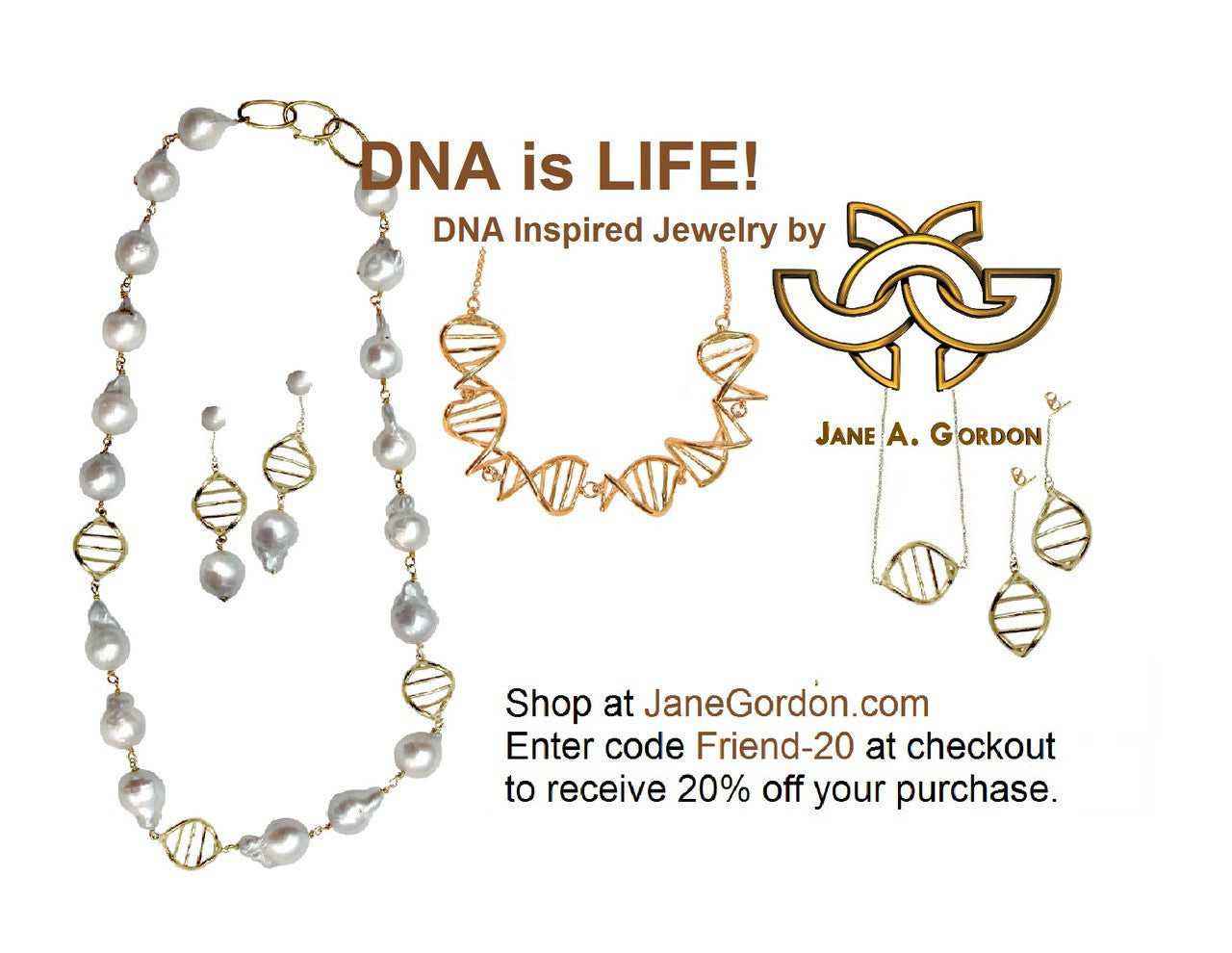 DNA Strand Necklace- DNA Linked chain- 14K