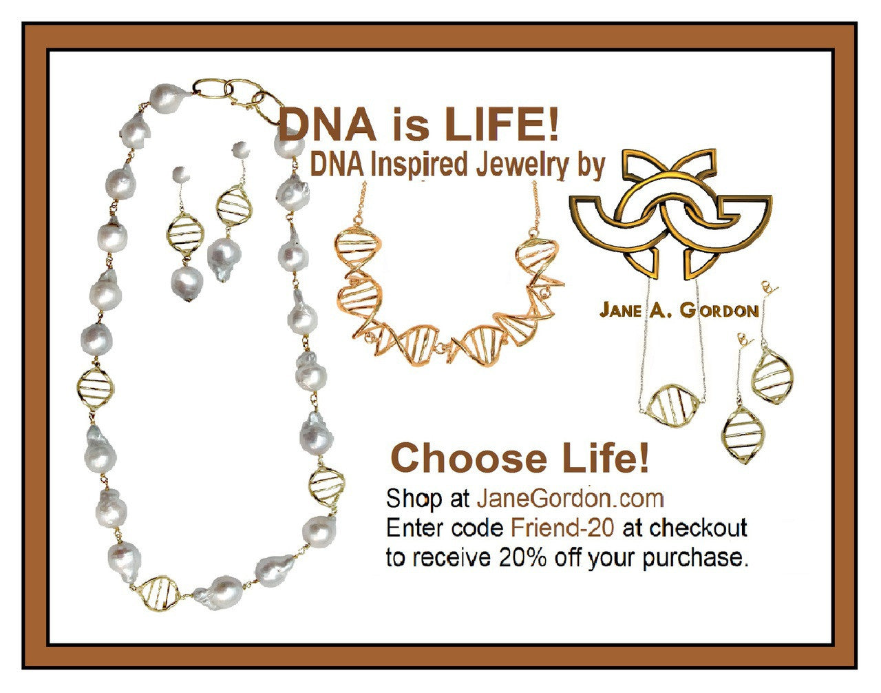 DNA Strand Necklace- DNA Linked chain- 14K