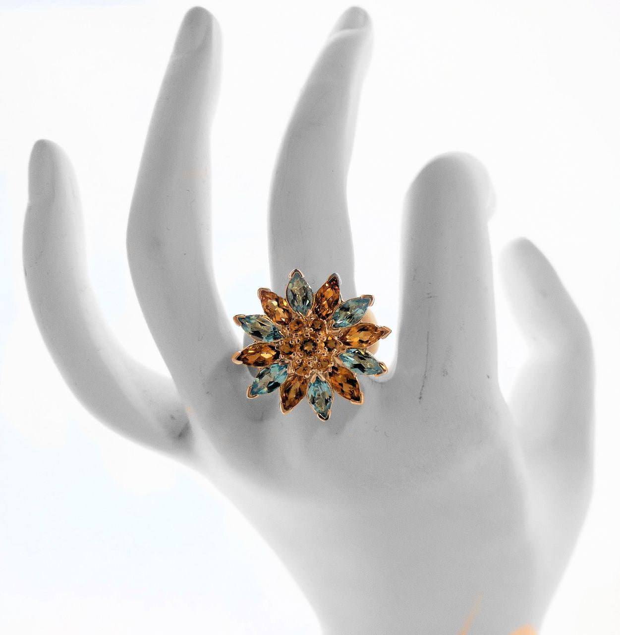 Colorful Daisy Ring-Sterling Silver & Semi-Precious Gemstones (any stone available)-0