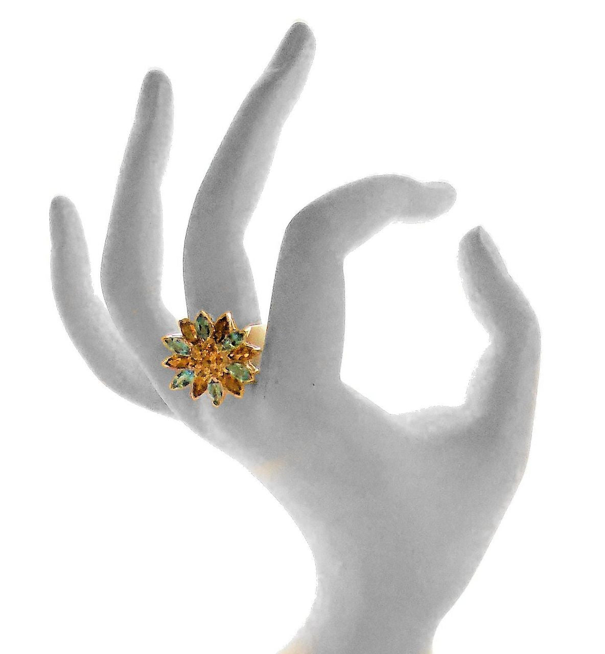 Colorful Daisy Ring-Sterling Silver & Semi-Precious Gemstones (any stone available)-4