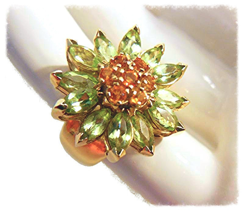 Colorful Daisy Ring-Sterling Silver & Semi-Precious Gemstones (any stone available)-8