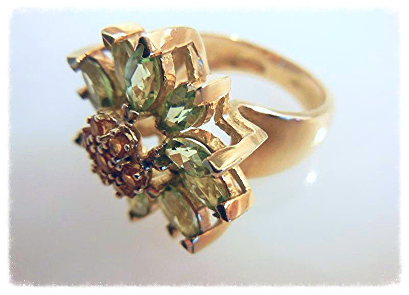Colorful Daisy Ring-Sterling Silver & Semi-Precious Gemstones (any stone available)-15