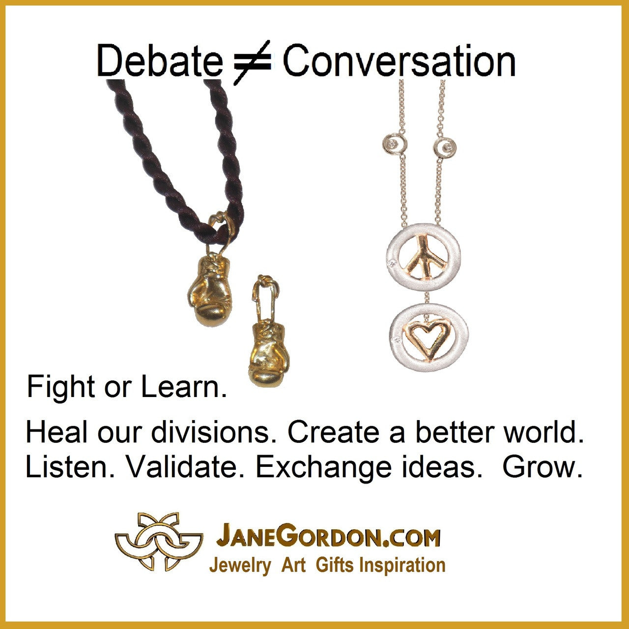 Peace and Love necklace 18k gold, sterling, tiny diamonds on silver chain-8