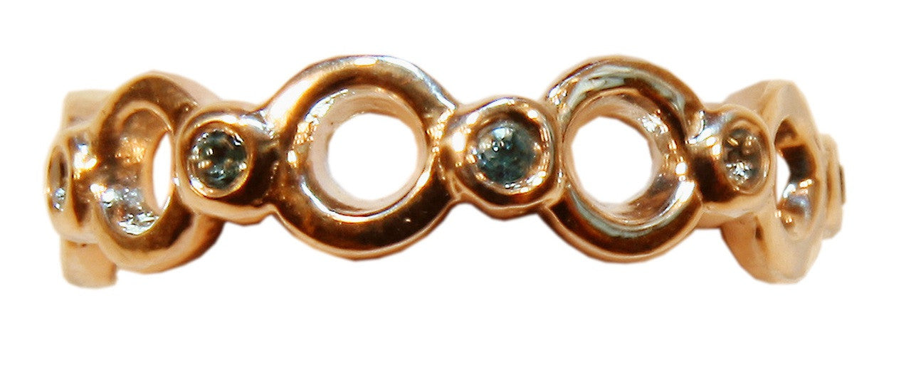 Circle Dot Stacking Ring - 14K  shown with semi precious-3