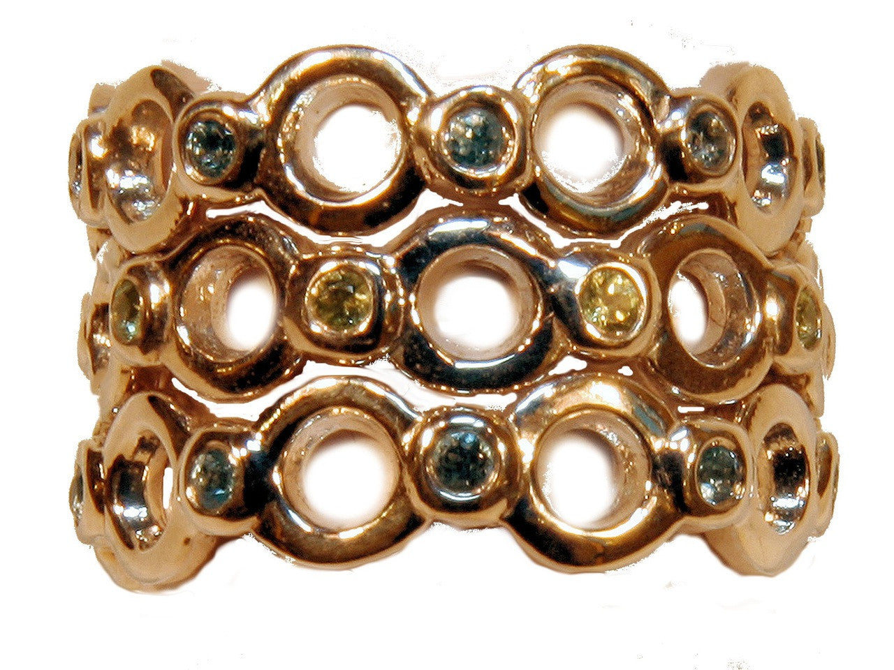 Circle Dot Stacking Ring - 14K  shown with semi precious-0