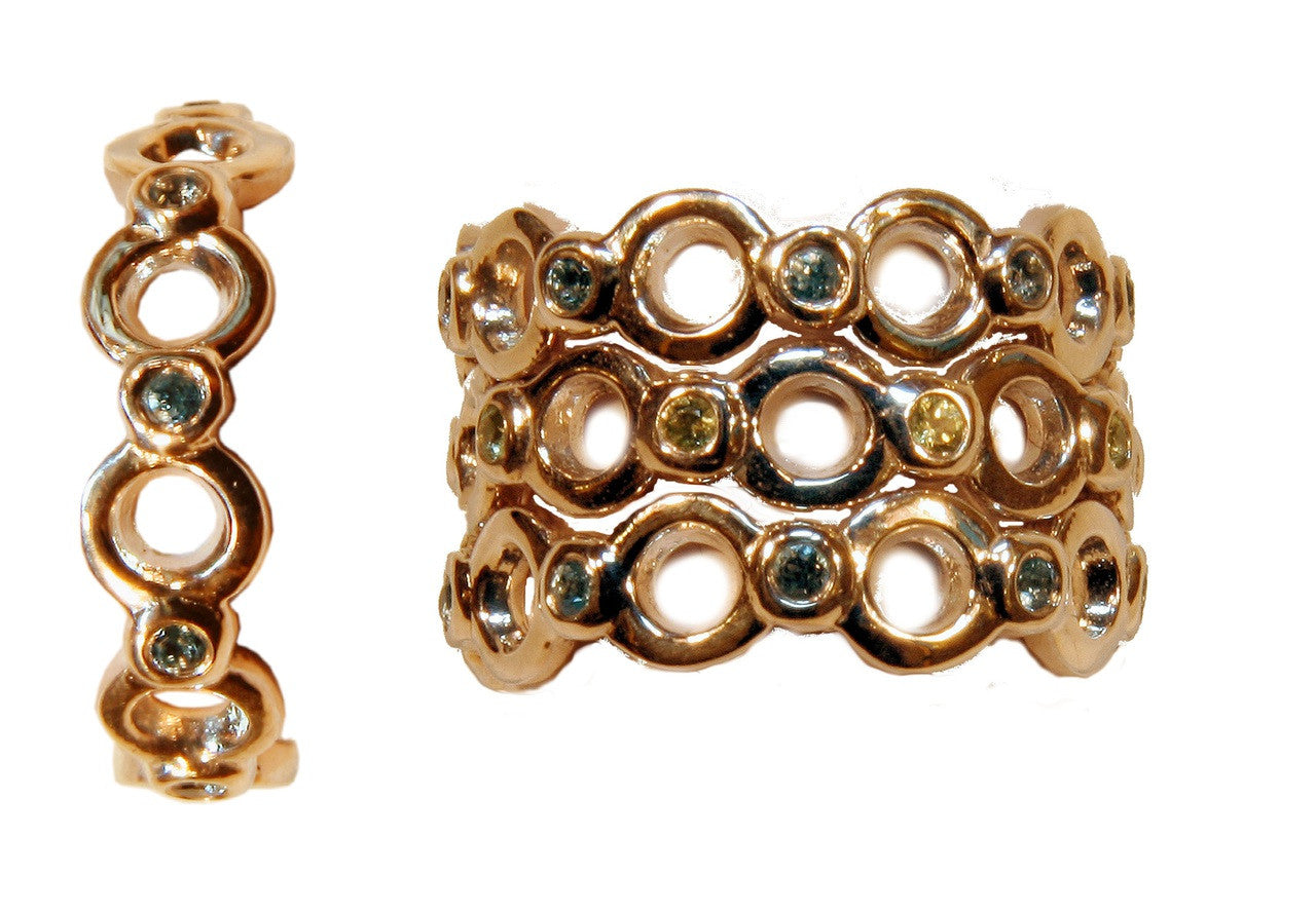 Circle Dot Stacking Ring - 14K  shown with semi precious-1