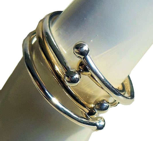 Dot Stacking Ring- Sterling Silver (without diamonds)-0