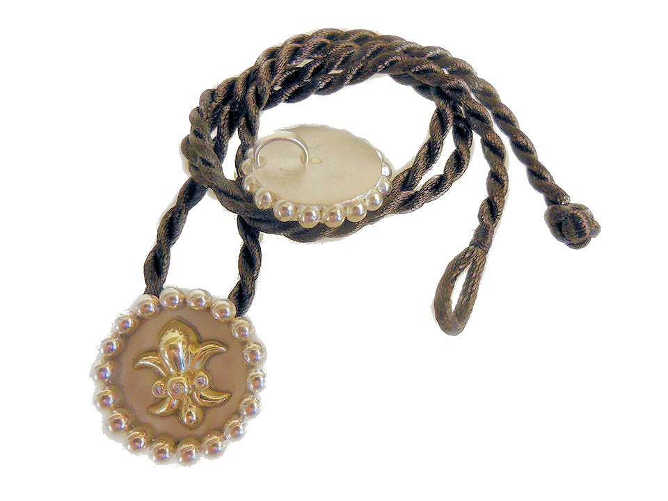 Fleur De Lis Pendant/Necklace or Pearl Enhancer-Silver, 18K Gold, Center Diamonds-20