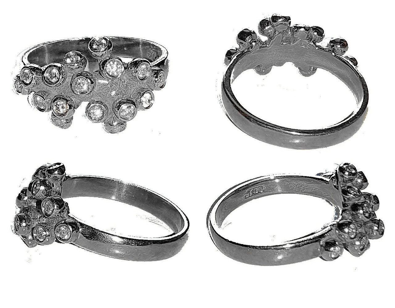 Grapes Ring, 14K Gold with Diamonds