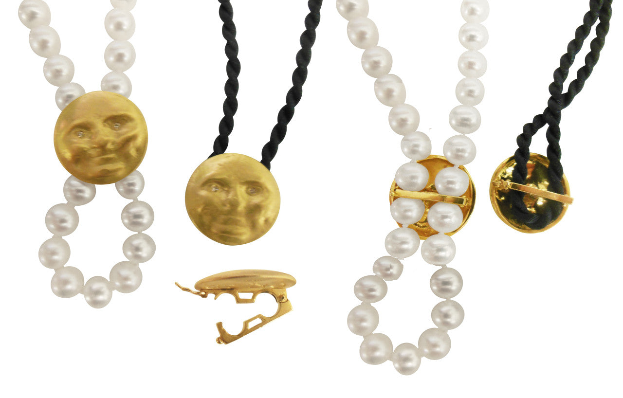 Someone to Watch Over Me-Face Earrings Diamond Eyes-14K gold. Dime size