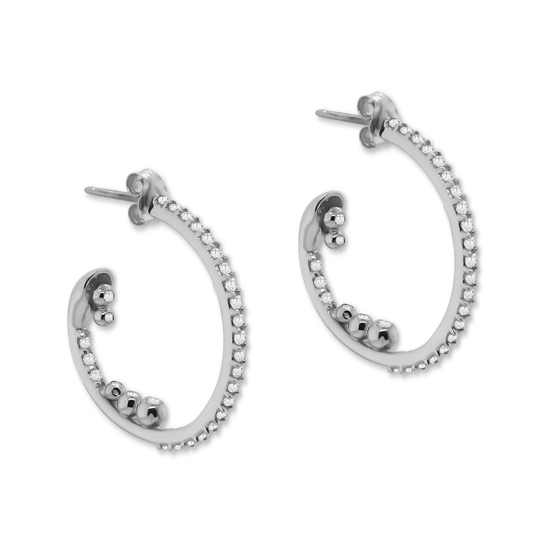 Abundance Hoop Earrings-14k Gold with Diamonds in an Abundant Overflow-9