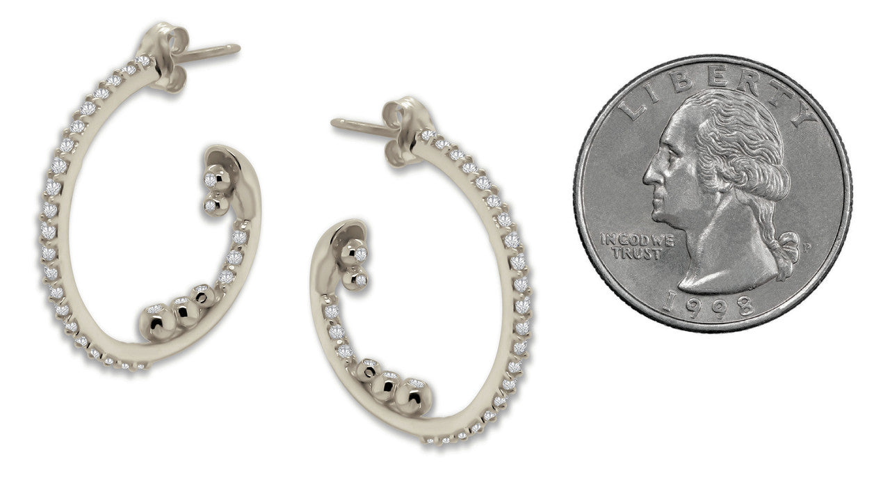 Abundance Hoop Earrings-14k Gold with Diamonds in an Abundant Overflow-6