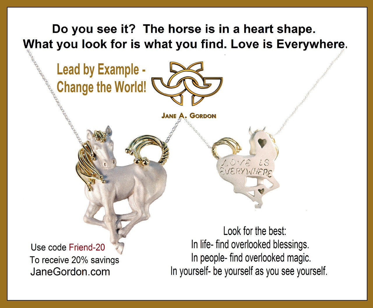 Equestrian Horse Heart Shape Necklace. Love is Everywhere. Diamonds in 18K Gold & Sterling Silver-2