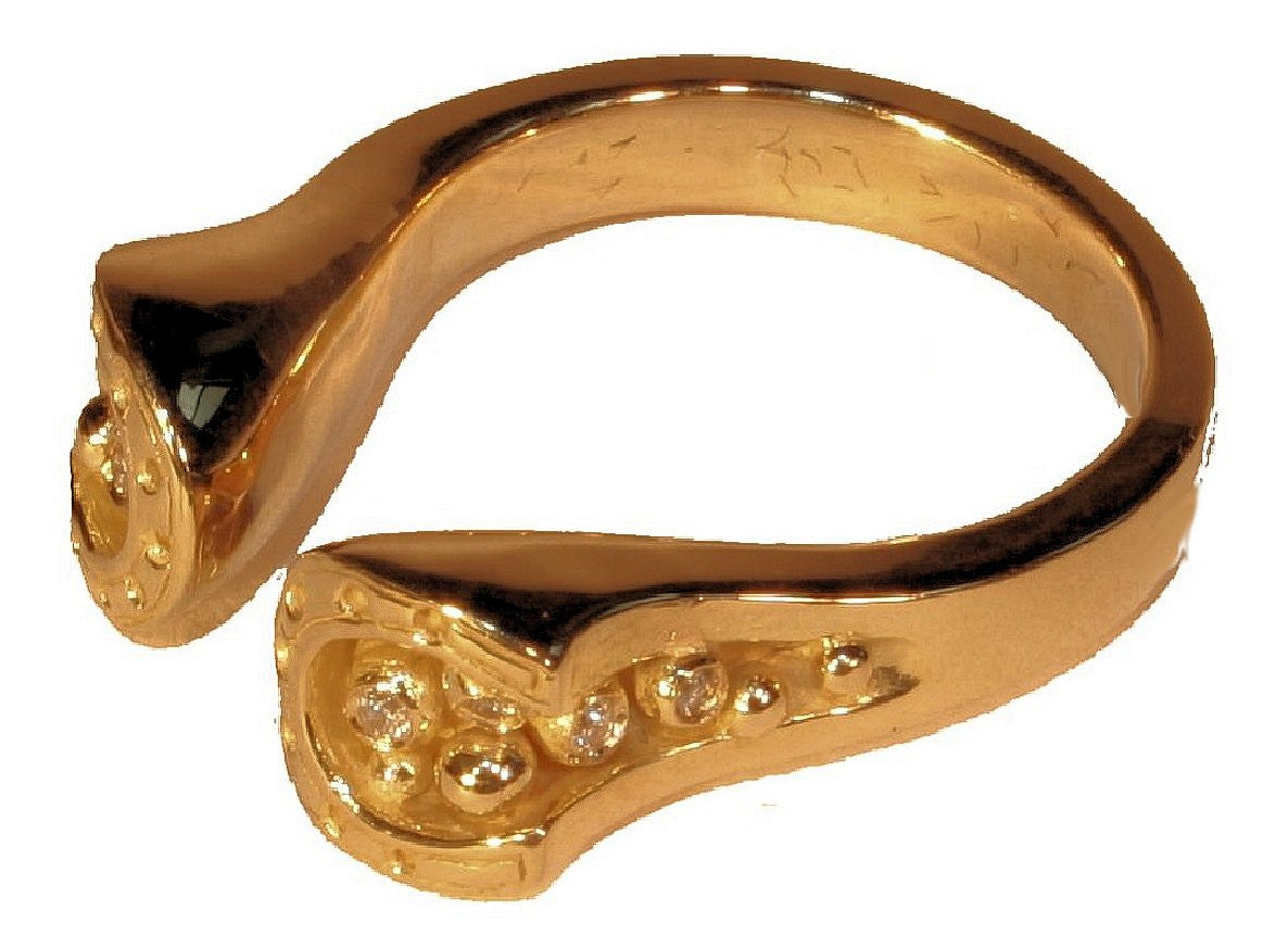 Equestrian "Lucky You" Horseshoe Ring-14K Gold with Diamonds. Smaller Version-9