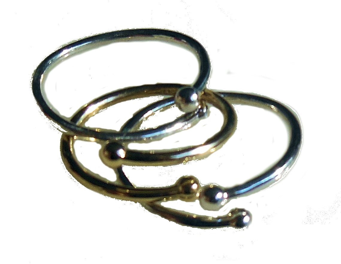 Dot Stacking Ring- Sterling Silver (without diamonds)-1