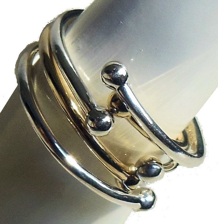 Dot Stacking Ring- Sterling Silver (without diamonds)-3