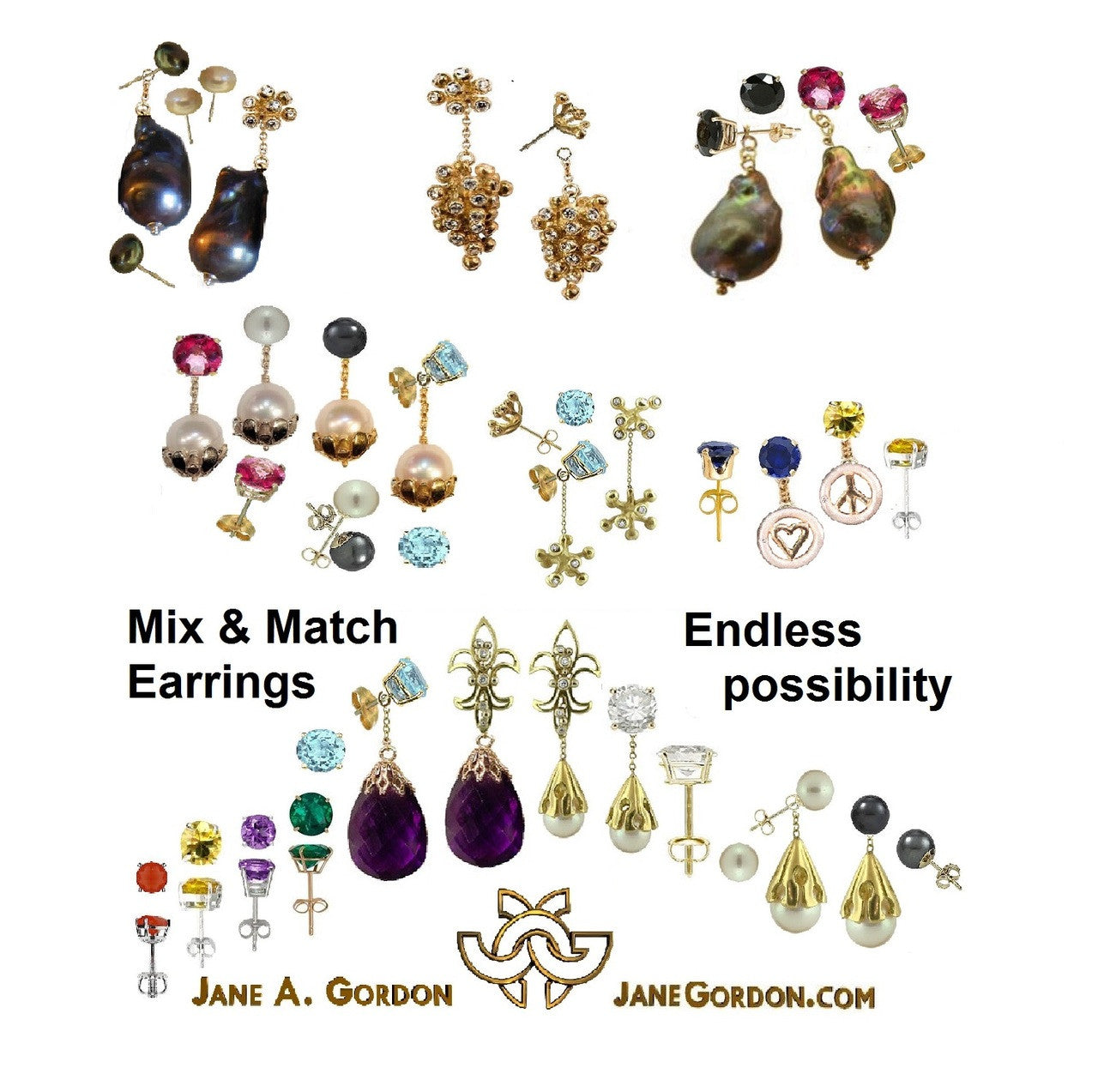 Jumbo White Baroque Chinese Freshwater Pearl Earrings-One of a kind-010-5