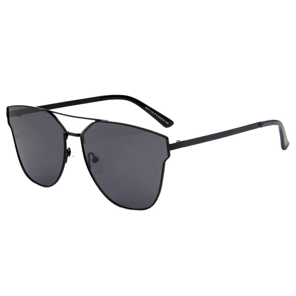 MULA | Women Polarized Horn Rim Round Eye Sunglasses