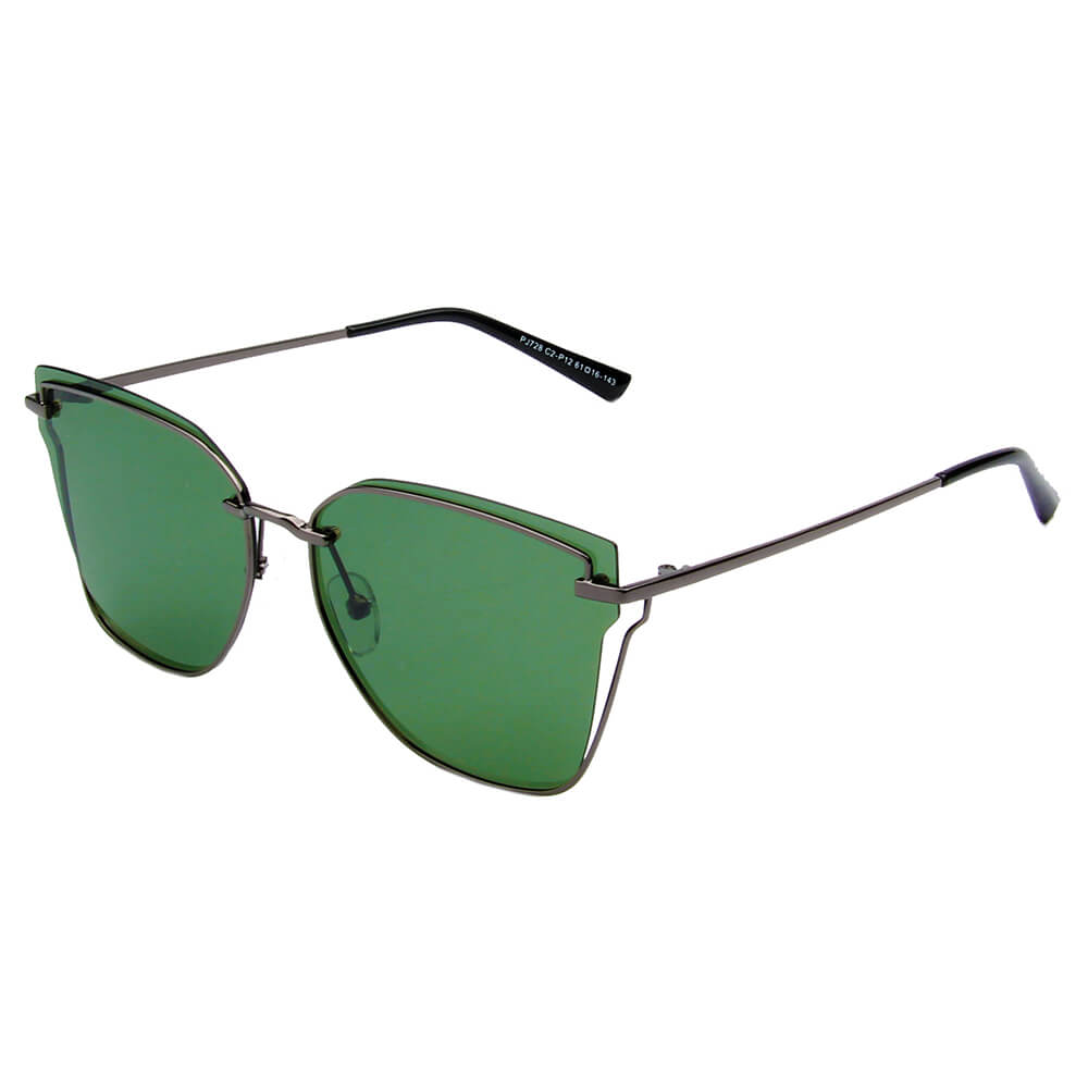 MURCIA | Women Fashion Block Eye Flat Lens Wire Art Polarized Sunglasses