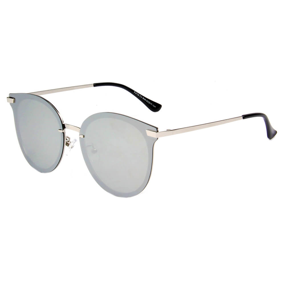 HORNACHUELOS | Women Round Flat Eye Polarized Lens Sunglasses