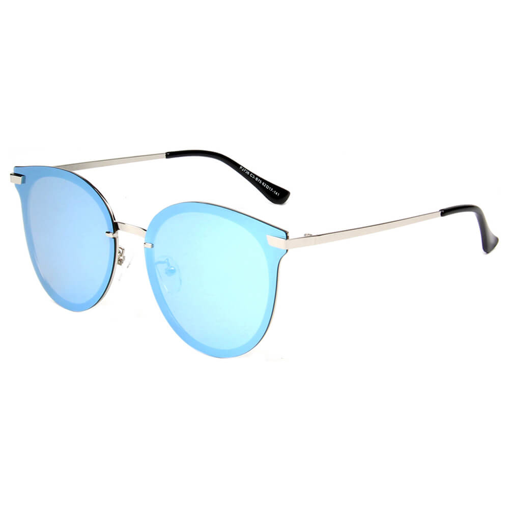 HORNACHUELOS | Women Round Flat Eye Polarized Lens Sunglasses