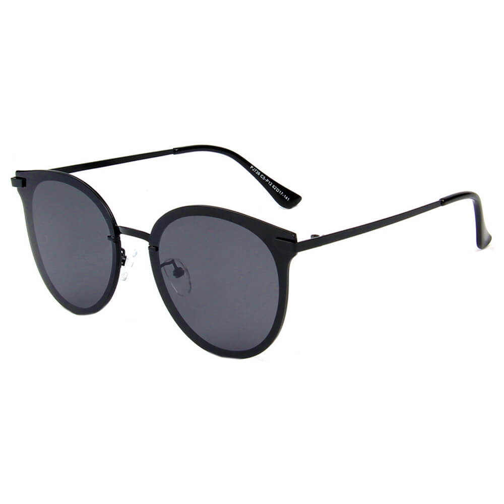HORNACHUELOS | Women Round Flat Eye Polarized Lens Sunglasses