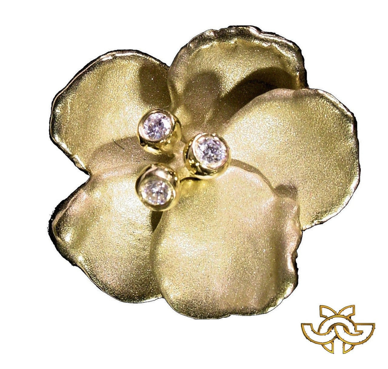 Metal Petals- Pansy Pearl Enhancer-18K Gold & Diamonds-7