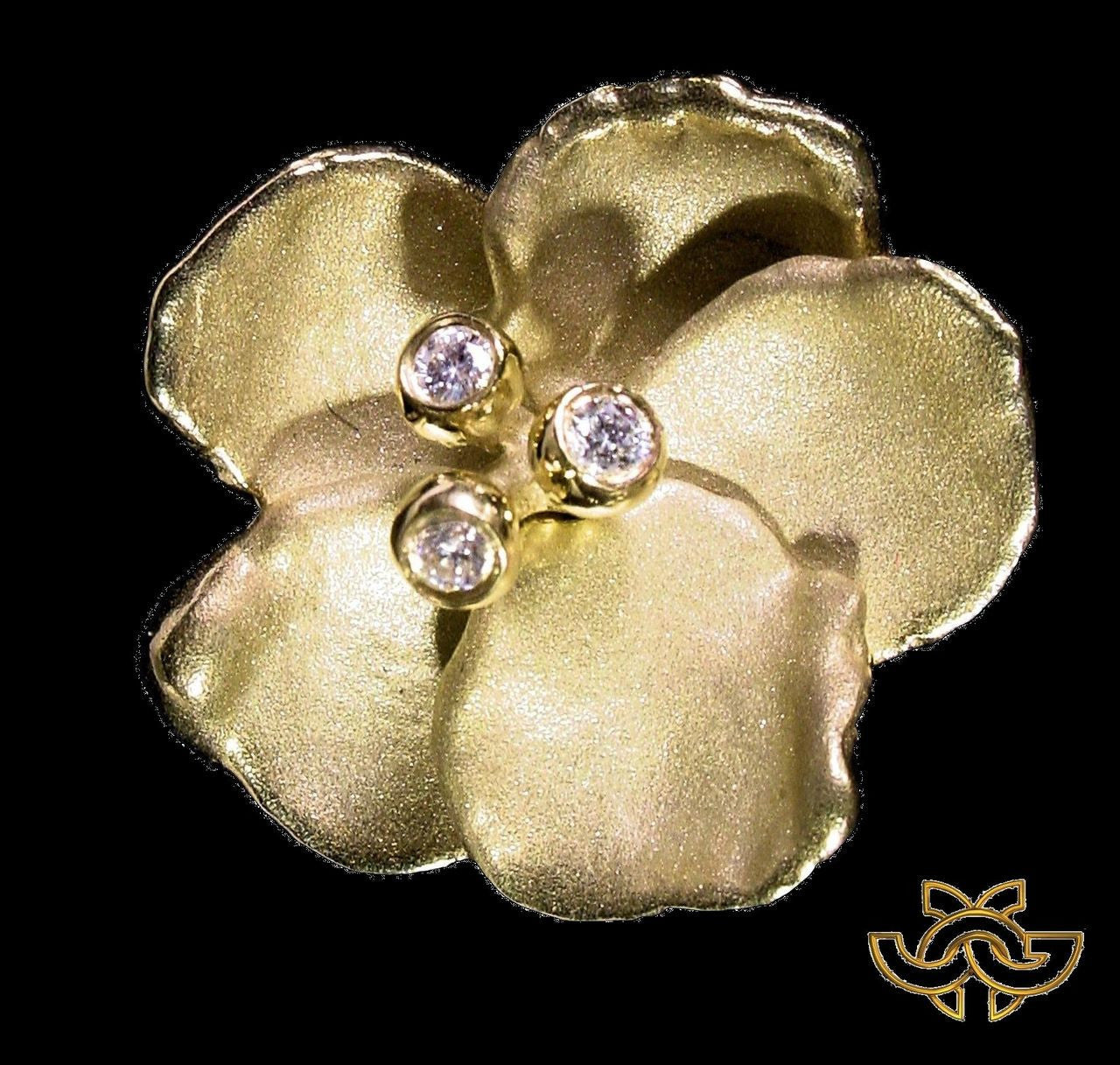 Metal Petals- Pansy Pearl Enhancer-18K Gold & Diamonds-3