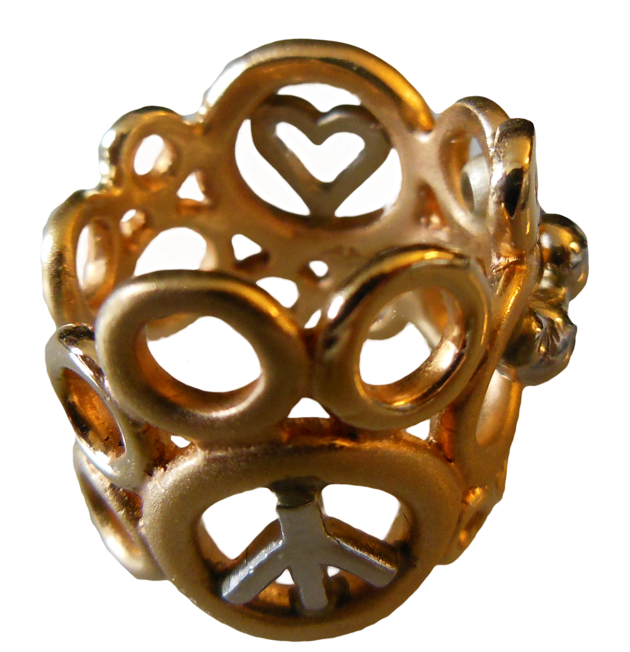 Peace, Love and Abundance Ring (Narrow) Diamonds in 18K Gold & Sterling Silver-8