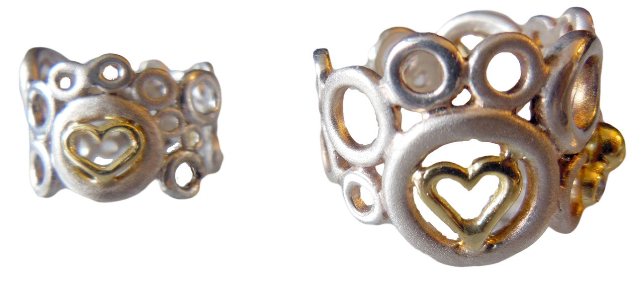 Peace, Love and Abundance Ring (Narrow) Diamonds in 18K Gold & Sterling Silver-0