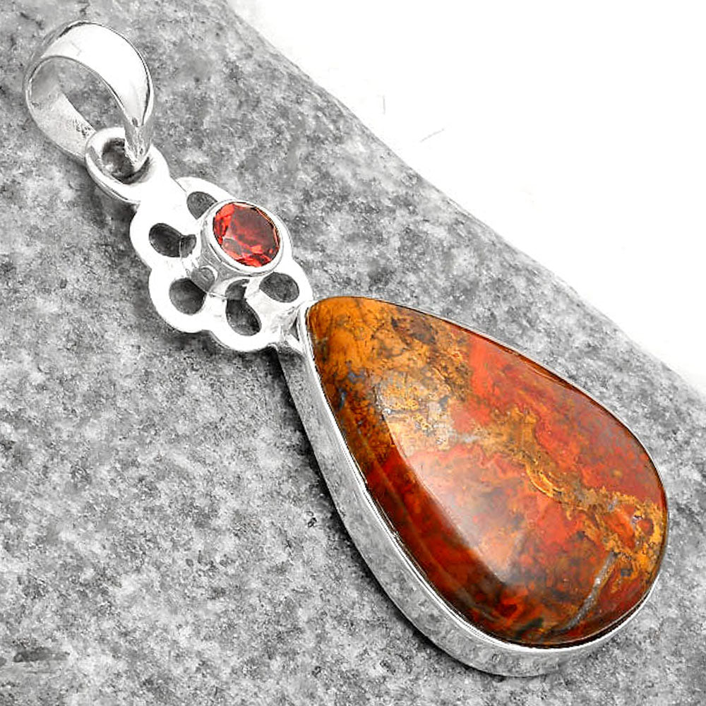 Rare Cady Mountain Agate & Garnet Pendant P-1634 SDP110004