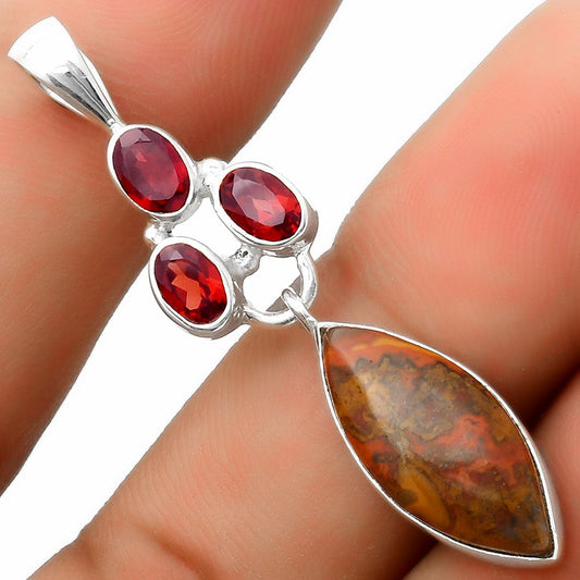 Rare Cady Mountain Agate & Garnet Pendant P-1203 SDP114884