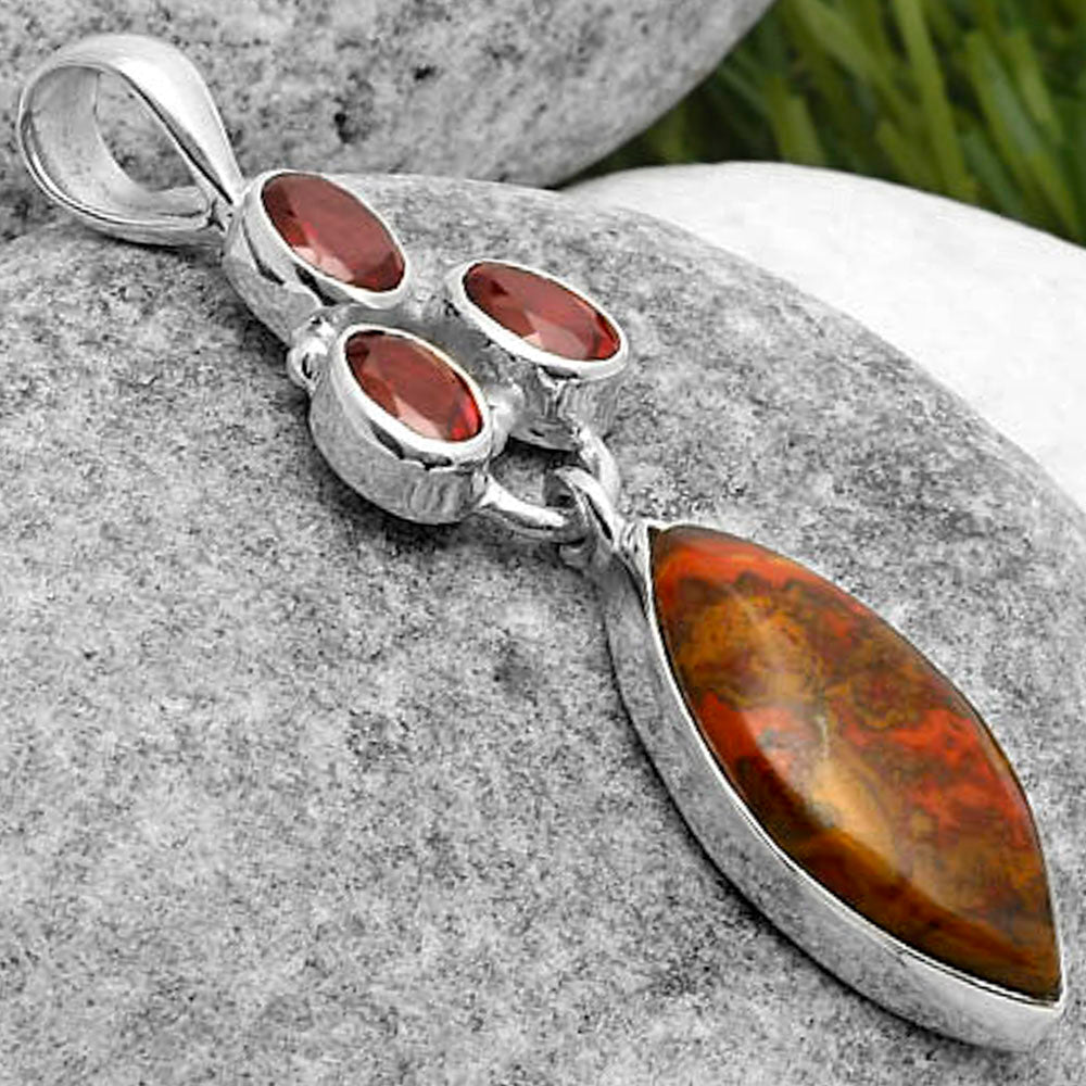 Rare Cady Mountain Agate & Garnet Pendant P-1203 SDP114884