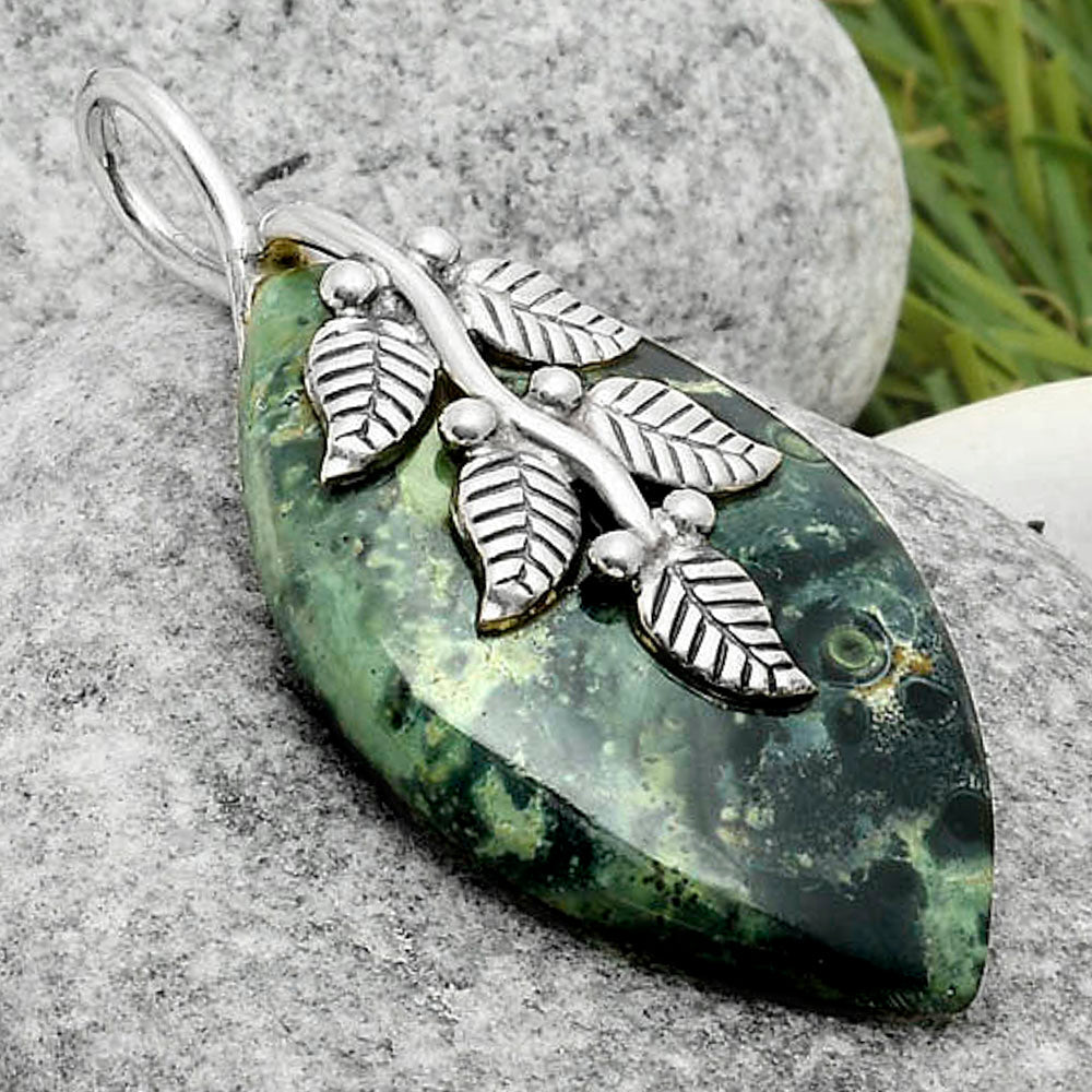 Leaves - Natural Star Galaxy Jasper Pendant P-1291 SDP117270