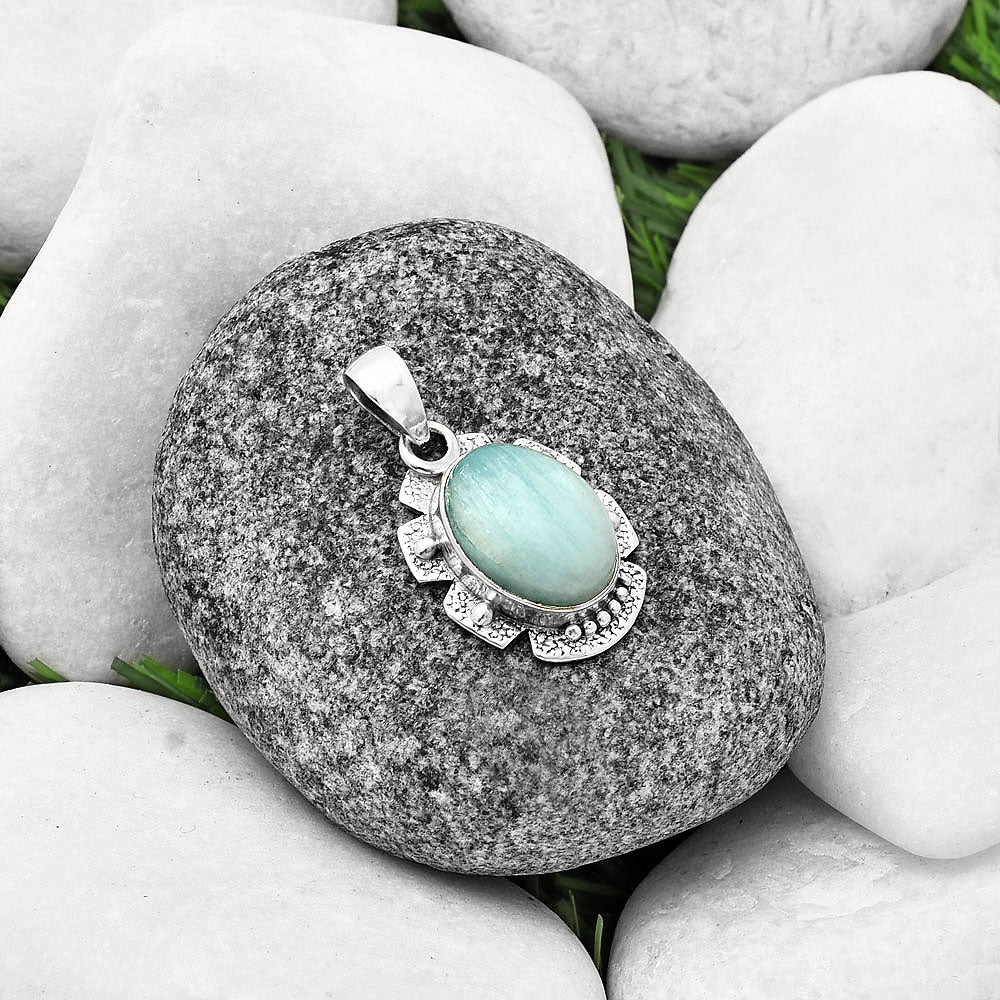 Natural Blue Aragonite Pendant P-1485 SDP140293