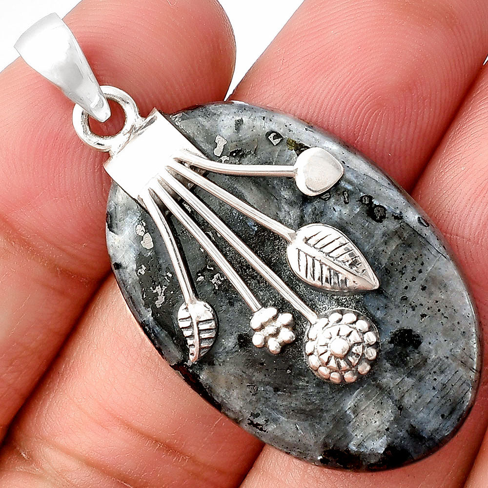 Larvikite Stone - Black Moonstone Pendant P-1647 SDP141305