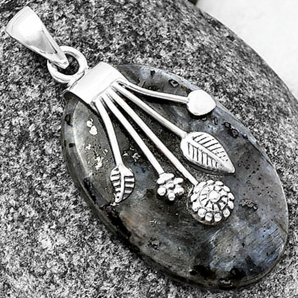 Larvikite Stone - Black Moonstone Pendant P-1647 SDP141305