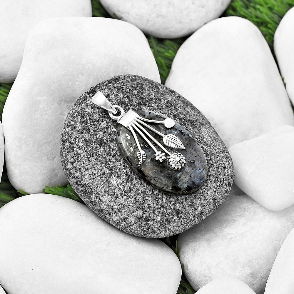 Larvikite Stone - Black Moonstone Pendant P-1647 SDP141305