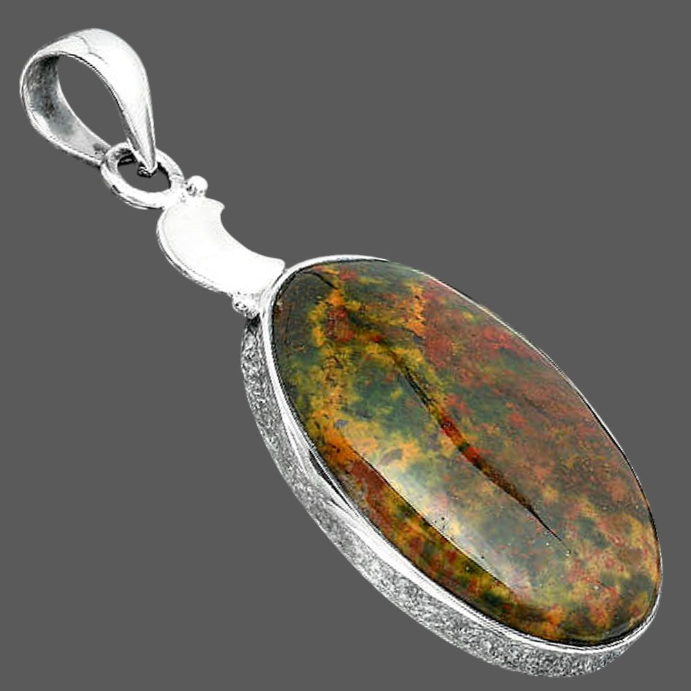 Crescent Moon - Blood Stone - India Pendant P-1368 SDP156860