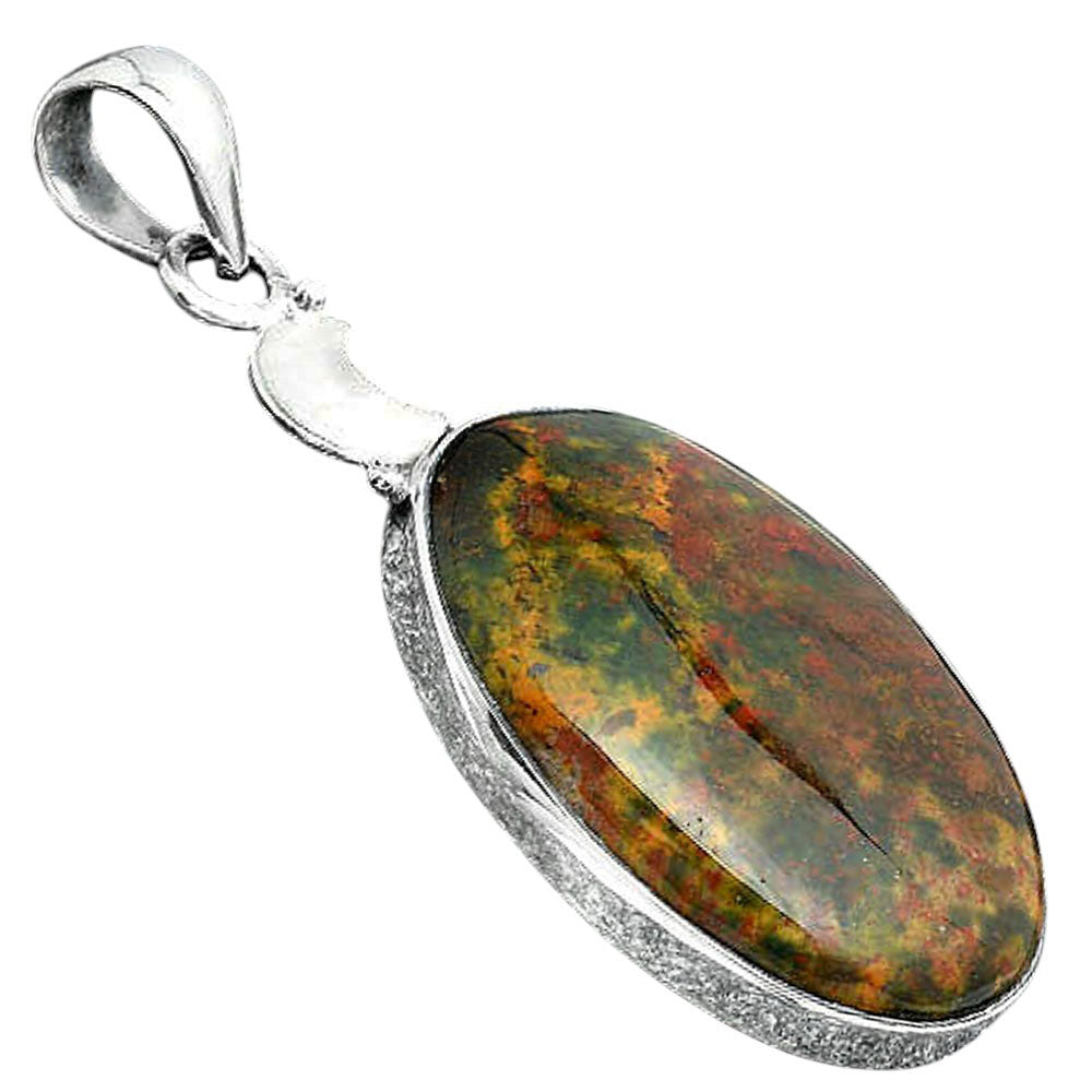Crescent Moon - Blood Stone - India Pendant P-1368 SDP156860