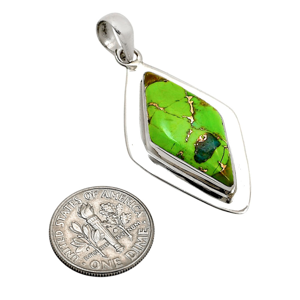 Blue Turquoise In Green Mohave Pendant P-1076 SDP158202