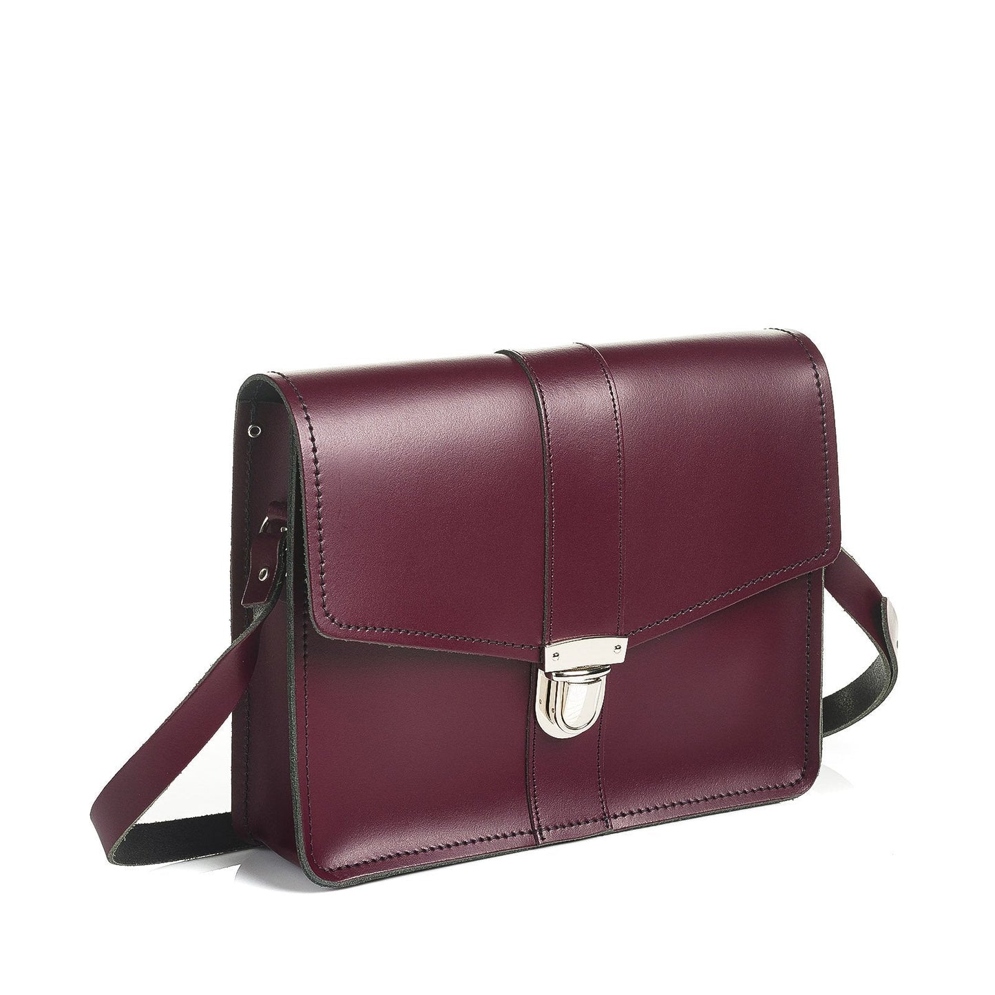 Leather Shoulder Bag - Marsala Red