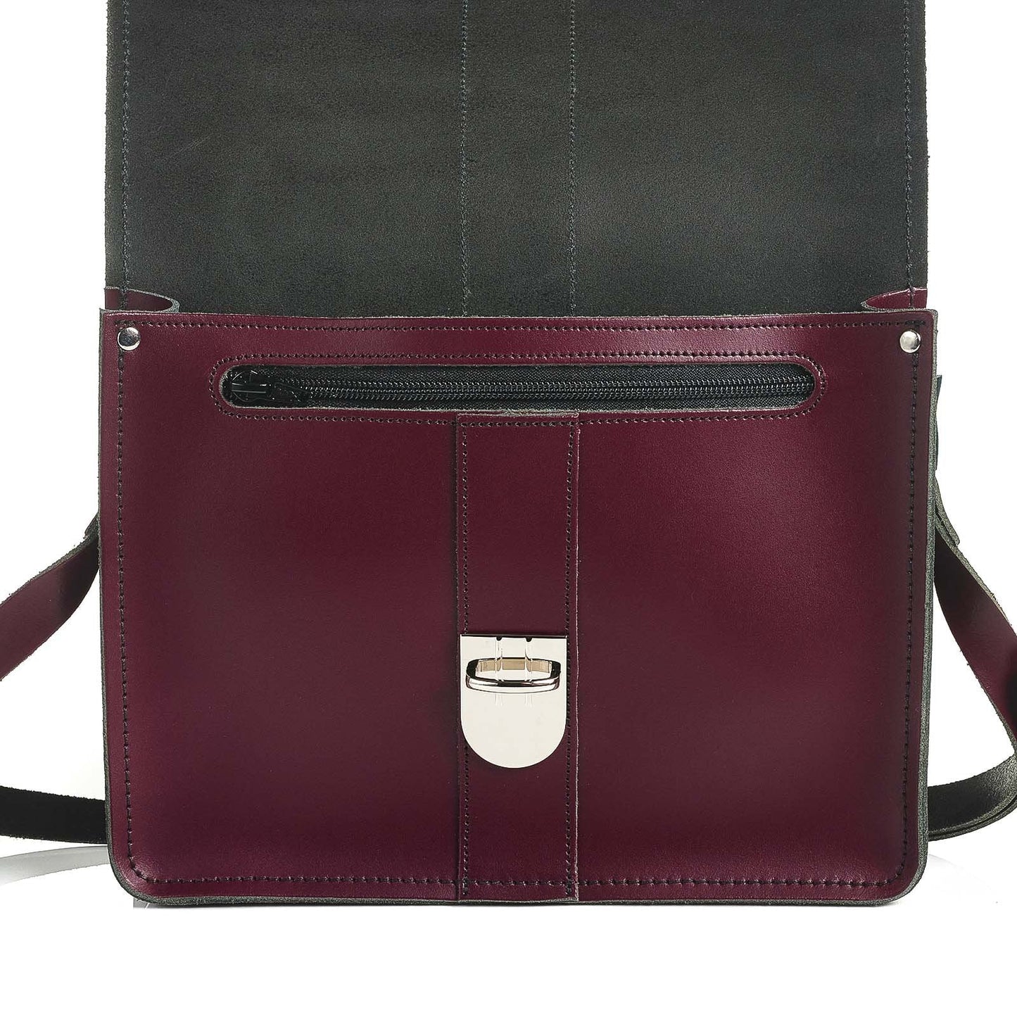 Leather Shoulder Bag - Marsala Red